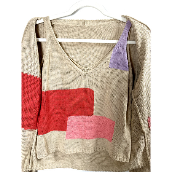 Maria di Ripabianca Quiet Luxury Italian Old Money Elegant Colorblock Knit Set S - Picture 2 of 13